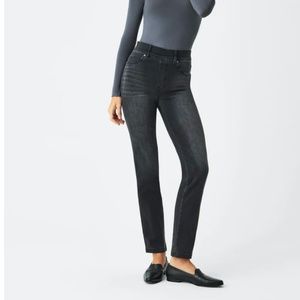 SPANX Straight Leg Jeans, Black XL, Regular Inseam